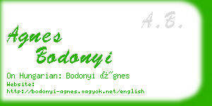 agnes bodonyi business card
